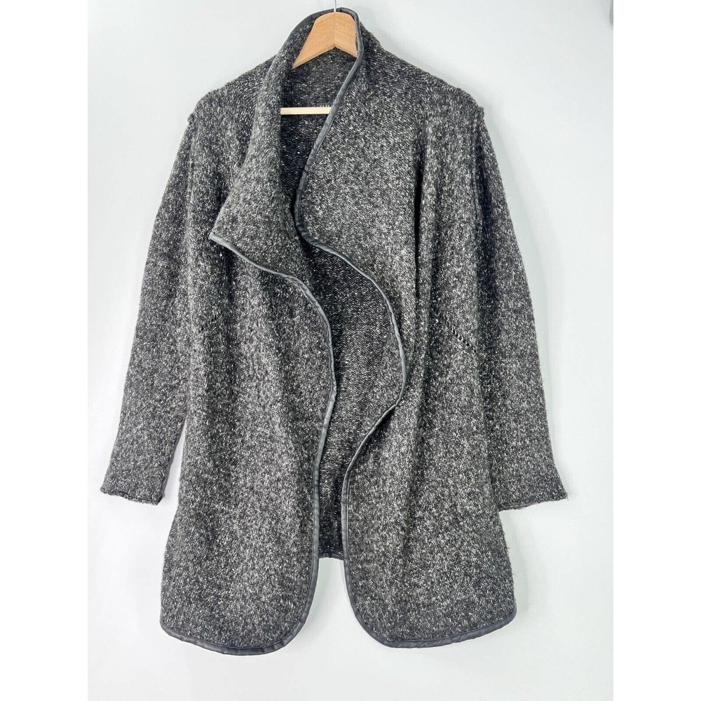 ParkHurst Wool Blend Draped Cardigan Sweater Back Zippers Gray Women's Small